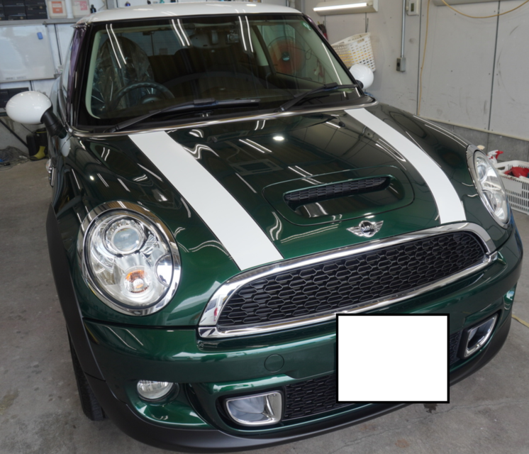 施工後　MINI　COOPERS(グリーン×ホワイト）車全体